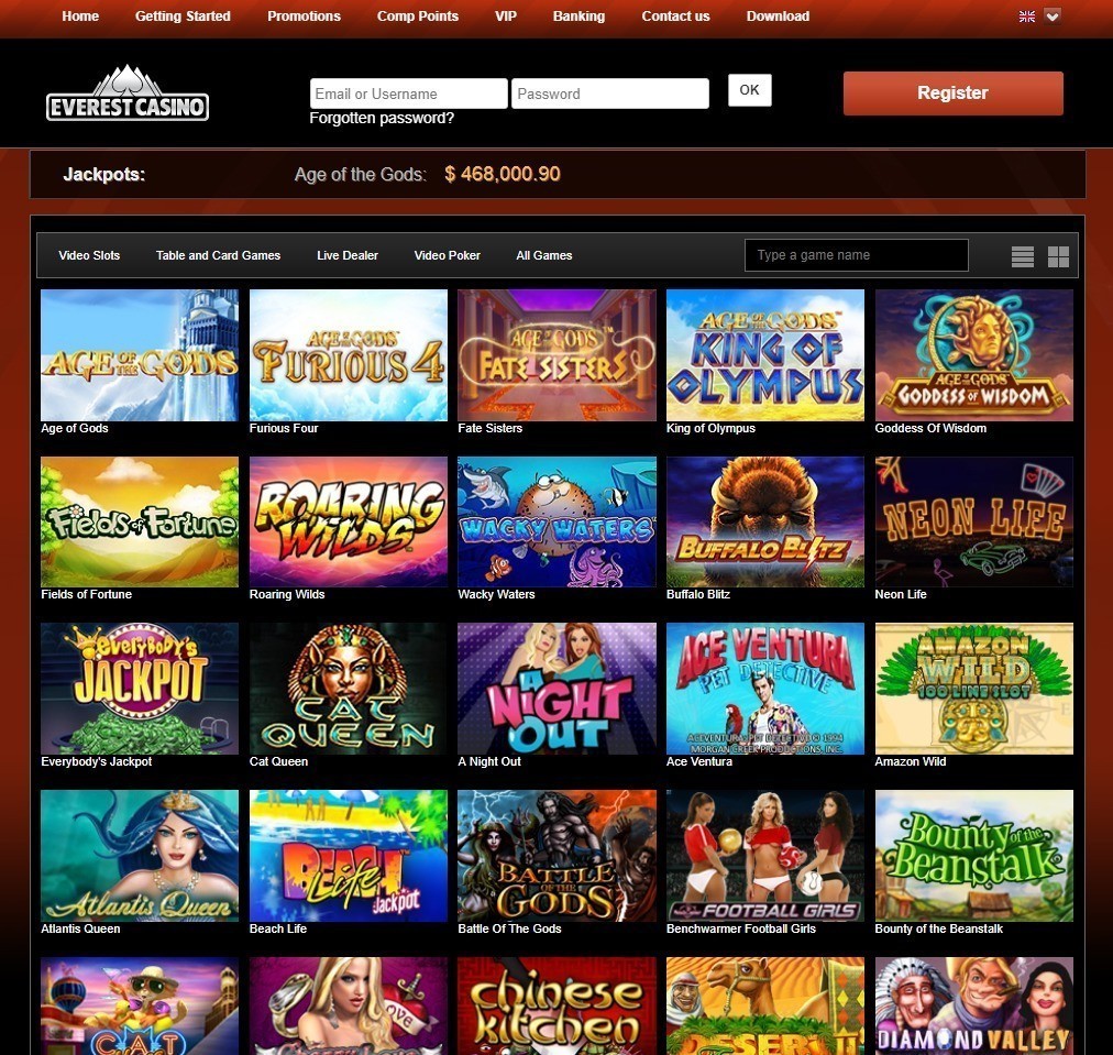 Colección de juego del casino Everest