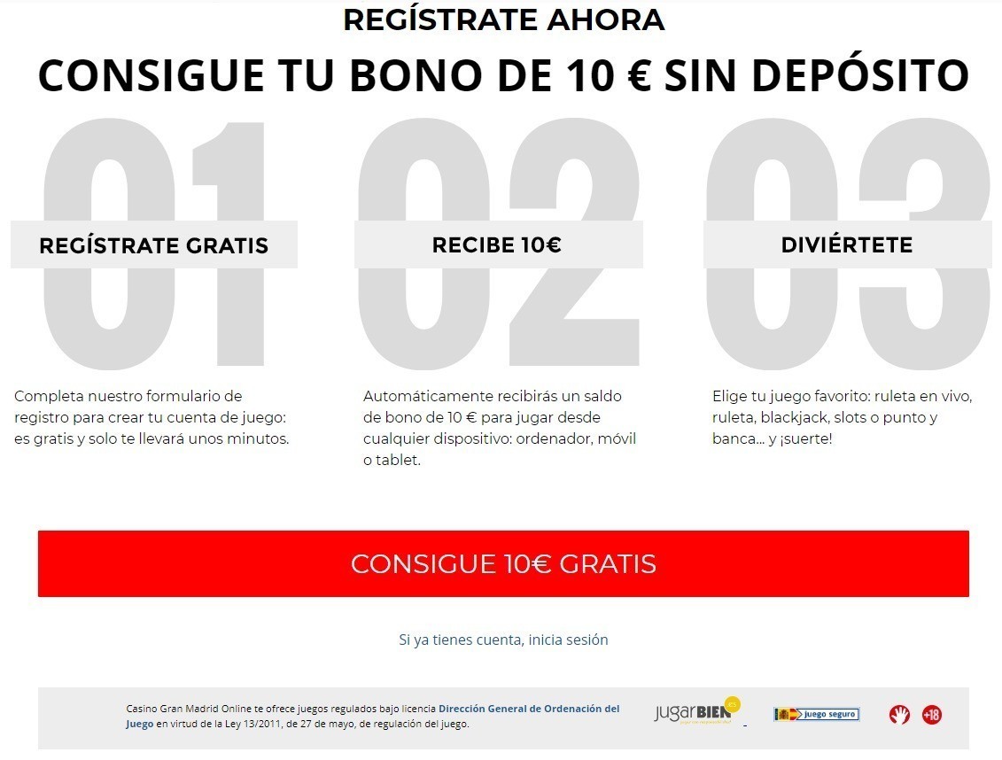 Bonos del casino en línea Gran Madrid