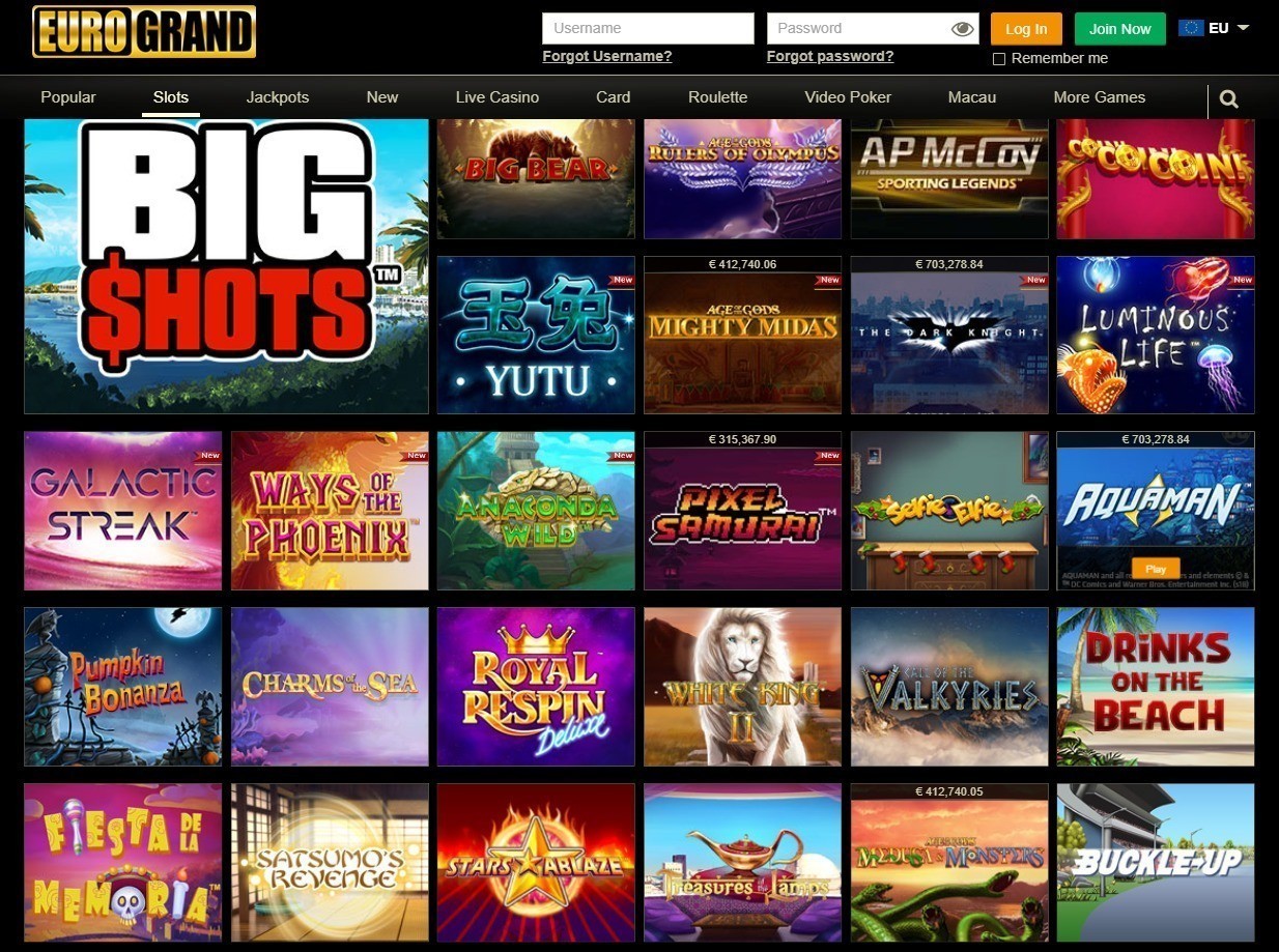 Juegos del casino Eurogrand