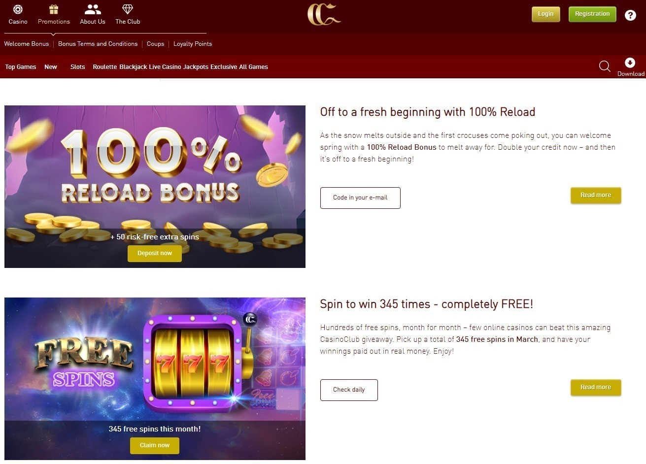 Bonos del Casino Club