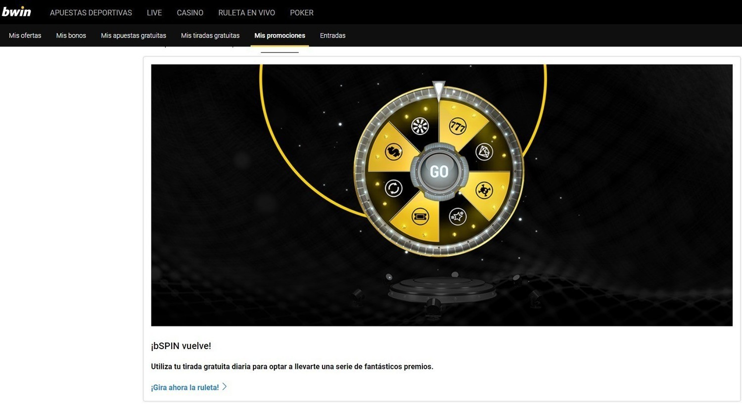 Bonos del casino Bwin