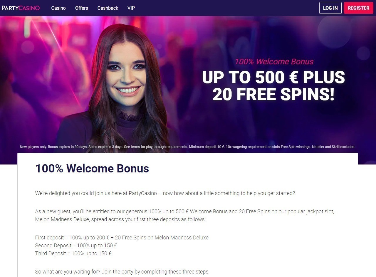 Bonos del Party casino