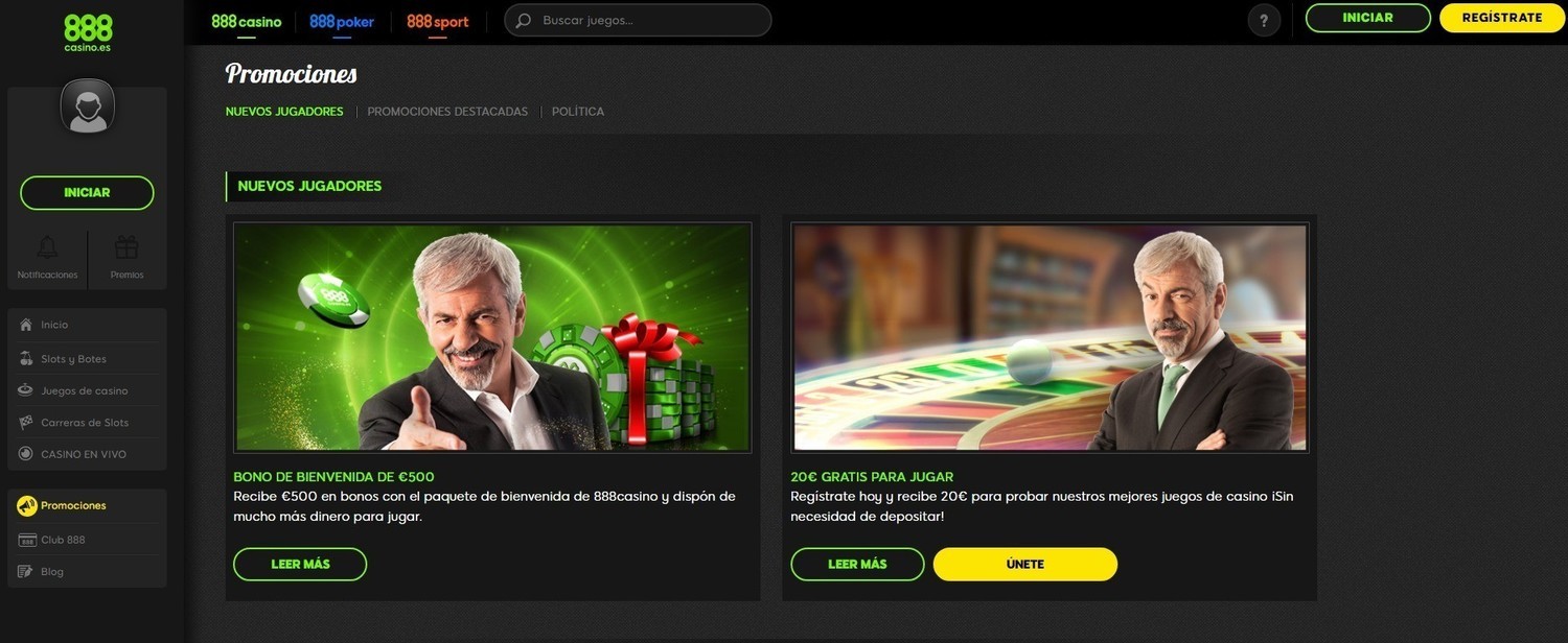 Promociones y Bonos Casino 888